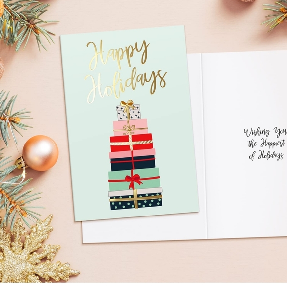 Sweetzer & Orange Christmas Cards Set - 24 Gold Foil Holiday Cards Red Envelopes - Picture 5 of 5